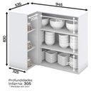 Ver imagem 3 de Armario Aereo Canto Reto 1p Mdf 94x54 Cm Americana C359 Branco Henn