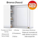 Ver imagem 4 de Armario Aereo Canto Reto 1p Mdf 94x54 Cm Americana C359 Branco Henn