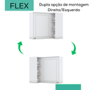 Ver imagem 5 de Armario Aereo Canto Reto 1p Mdf 94x54 Cm Americana C359 Branco Henn