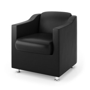 Poltrona para Recepção Clínica Médica - Balaqui Decor Cor:courino Preta