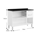 Ver imagem 3 de Cozinha Completa Múltipla 4 Peças (2 Armários + 1 Balcão + 1 Paneleiro) C4P76 Branco/Preto - Bertoli