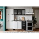Ver imagem 1 de Cozinha Completa Múltipla 4 Peças (2 Armários + 1 Balcão + 1 Paneleiro) C4P76 Branco/Preto - Bertoli