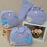 Bolsa maternidade bebê kit 4 peças Urso azul impermeável - 2