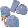 Bolsa maternidade bebê kit 4 peças Urso azul impermeável - 1