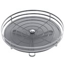 Ver imagem 1 de Fruteira Redonda Simples de Mesa Cromada Vidro Giosul Cesto para Frutas Legumes Aramado Piatina