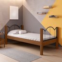 Ver imagem 1 de Cama Solteiro Oasis com Estrutura em Aço Retrô Nature Marrom