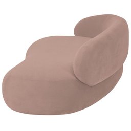 Recamier Sofá Curvo Lado Direito Canadá 200cm Luxo Sala de Estar Linho Rose - Incasa Decor - 5