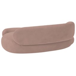 Recamier Sofá Curvo Lado Direito Canadá 200cm Luxo Sala de Estar Linho Rose - Incasa Decor - 6