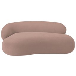 Recamier Sofá Curvo Lado Direito Canadá 200cm Luxo Sala de Estar Linho Rose - Incasa Decor - 1