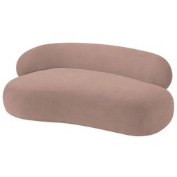 Recamier Sofá Curvo Lado Direito Canadá 200cm Luxo Sala de Estar Linho Rose - Incasa Decor - 3