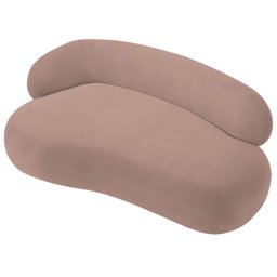 Recamier Sofá Curvo Lado Direito Canadá 200cm Luxo Sala de Estar Linho Rose - Incasa Decor - 4