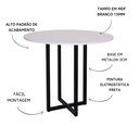 Ver imagem 3 de Mesa redonda de jantar pequena moderna estilo industrial tampo branco 90cm para 4 lugares