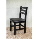 Ver imagem 2 de Kit 6 Cadeira Fixa Estofada de Madeira Cor:preto