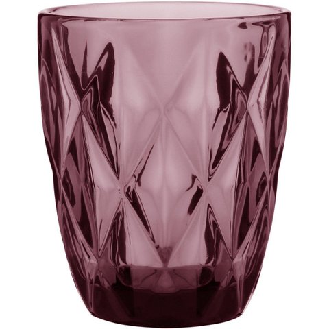 COPO ÁGUA 10x8x8cm 270ml VIDRO ROSA 6PÇ NH
