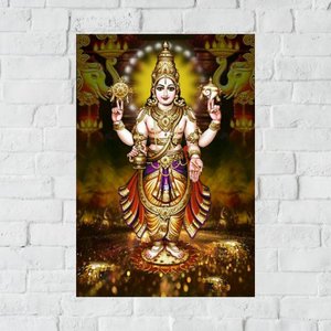 Placa Decorativa MDF Lord Dhanvantari Tamanho 20x27cm