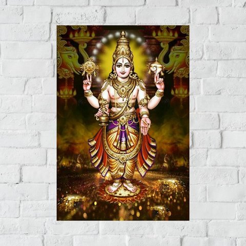 Placa Decorativa MDF Lord Dhanvantari Tamanho 20x27cm