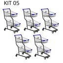 Ver imagem 1 de Kit 05 Carrinhos de Compras Supermercado Lojas Reforçado 90l