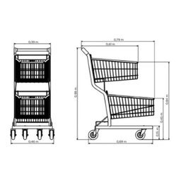 Kit 05 Carrinhos de Compras Supermercado Lojas Reforçado 90l - 2
