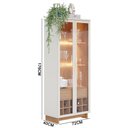 Ver imagem 3 de Cristaleira Adega 2 Portas 1 Gaveta Eduarda Off White/freijó C04 - D’Rossi