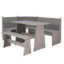 Ver imagem 3 de Conjunto Canto Alemão Baú em Madeira Maciça Cinza Marin Brasil