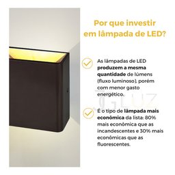 Arandela Externa Slim Dois Fachos Luminária Parede Led 3w - Marrom - 5