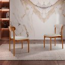 Ver imagem 7 de Conjunto com 2 Cadeiras Noronha Moderna Mobília Linho Off White-cinam.imbuia