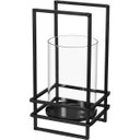 Ver imagem 4 de Castiçal Decorativo de Metal Preto 25x13x11cm Porta Vela Mesa Jantar Decoração