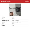 Ver imagem 6 de Castiçal Decorativo de Metal Preto 25x13x11cm Porta Vela Mesa Jantar Decoração
