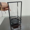 Ver imagem 5 de Castiçal Decorativo de Metal Preto 25x13x11cm Porta Vela Mesa Jantar Decoração
