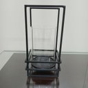 Ver imagem 2 de Castiçal Decorativo de Metal Preto 25x13x11cm Porta Vela Mesa Jantar Decoração