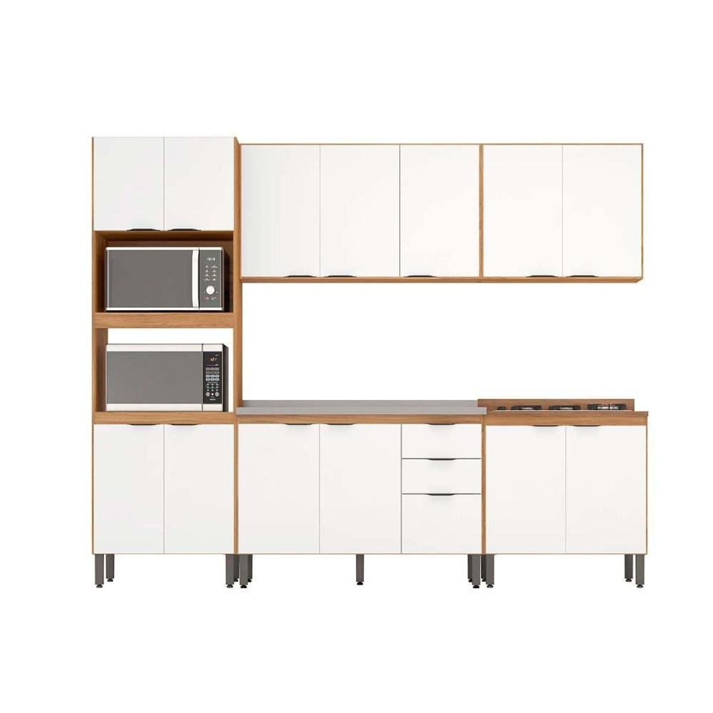 Cozinha Modulada Completa Firenze 5 Peças (2 Aéreos + 2 Balcões + 1 Paneleiro) Fmt009 Avena/menta - 7