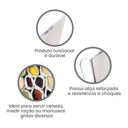 Concha Medidor para Cereais Ração Aço Inox 1kg (1000g) - Gudim - 5