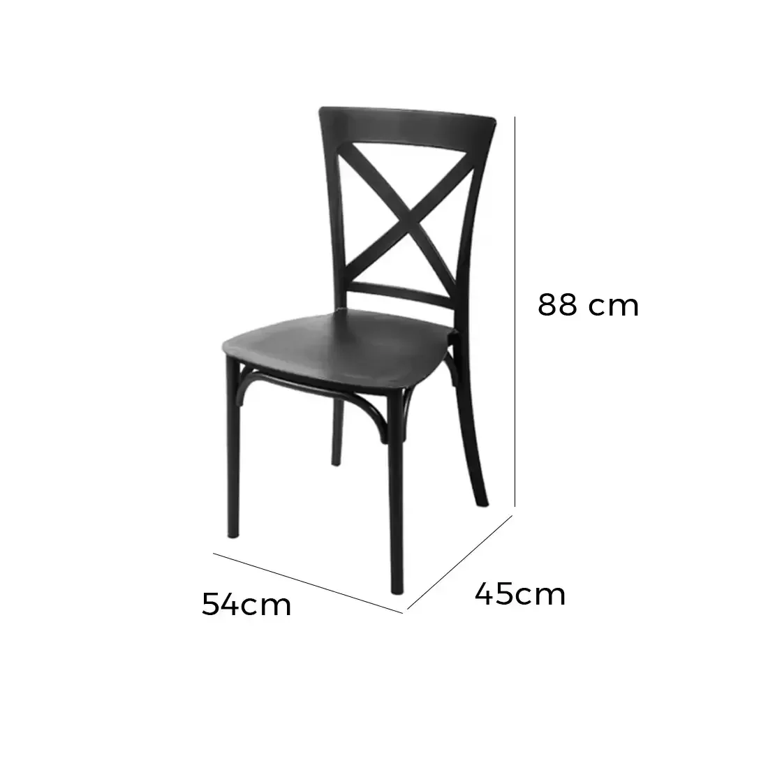 Ver imagem 2 de Cadeira Robust Cross Forte Plástico Cor Preto