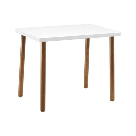 Mesa Lateral Lunna Retangular MDF Madeira Maciça 45cm Decorise