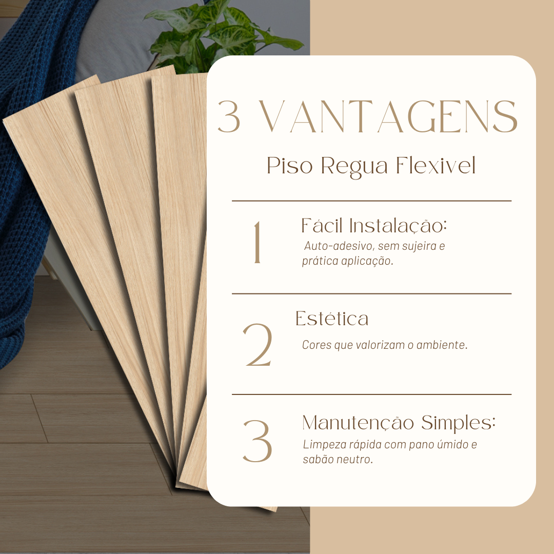 Kit 10 Piso Vinílico Pvc Autocolante 60x15 – Prático, Flexível e Durável - 3