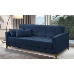 Sofá Cama 3 Lugares 2,00m Aurora Suede Adonai Estofados - 1