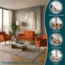 Ver imagem 4 de Kit Namoradeira Decorativa e 2 Poltronas Confortável para Sala Recepção Manicure Alice Suede