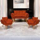 Ver imagem 1 de Kit Namoradeira Decorativa + 2 Poltronas Reforçadas Para Amamentação Suede