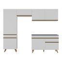 Ver imagem 7 de Armário Cozinha Modulada Compacta 252cm com Balcão Veneza Multimóveis Mp3763 Branco/dourado