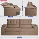 Ver imagem 4 de Sofá Retrátil e Reclinável 2,10m Verona com Porta Copos Velupluma Castor Cama Inbox