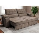 Ver imagem 1 de Sofá Retrátil e Reclinável 2,10m Verona com Porta Copos Velupluma Castor Cama Inbox