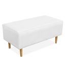 Ver imagem 2 de Kit 02 Puffs Cléo W01 Pés Palito 90 Cm Corino Branco