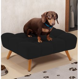 Puff Pet Cama Estofada para Cachorro Sofia L02 Suede Preto - Inoviza - 2