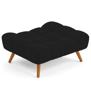 Puff Pet Cama Estofada para Cachorro Sofia L02 Suede Preto - Inoviza