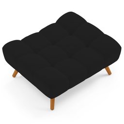 Puff Pet Cama Estofada para Cachorro Sofia L02 Suede Preto - Inoviza - 3