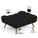 Ver imagem 4 de Puff Pet Cama Estofada para Cachorro Sofia L02 Suede Preto - Inoviza