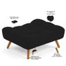 Puff Pet Cama Estofada para Cachorro Sofia L02 Suede Preto - Inoviza - 4