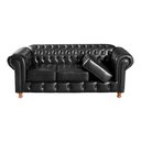 Ver imagem 3 de Conjunto Sofá 3 Lugares E Poltrona Chesterfield Com Capitonê Luís Xv - Couríssimo Preto