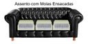 Ver imagem 4 de Conjunto Sofá 3 Lugares E Poltrona Chesterfield Com Capitonê Luís Xv - Couríssimo Preto