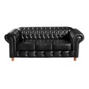Ver imagem 2 de Conjunto Sofá 3 Lugares E Poltrona Chesterfield Com Capitonê Luís Xv - Couríssimo Preto
